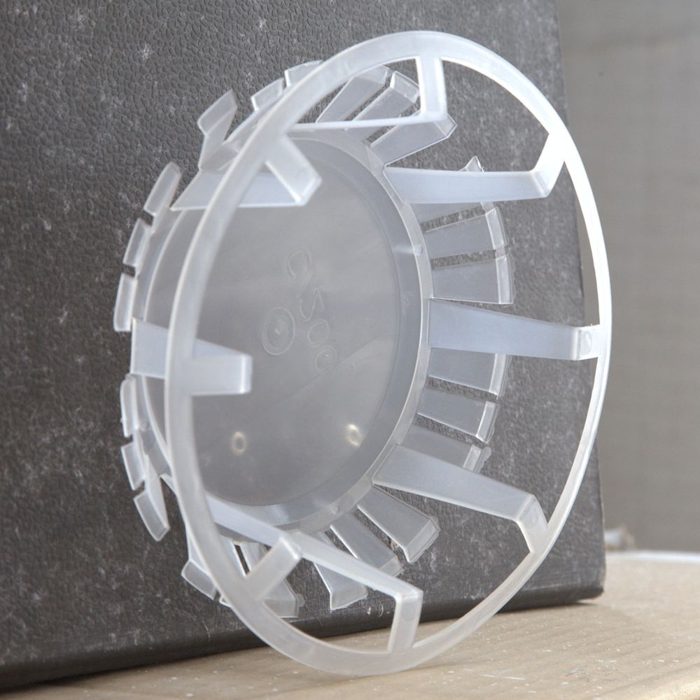 Hollow core cap moulded in natural, uncoloured polymer