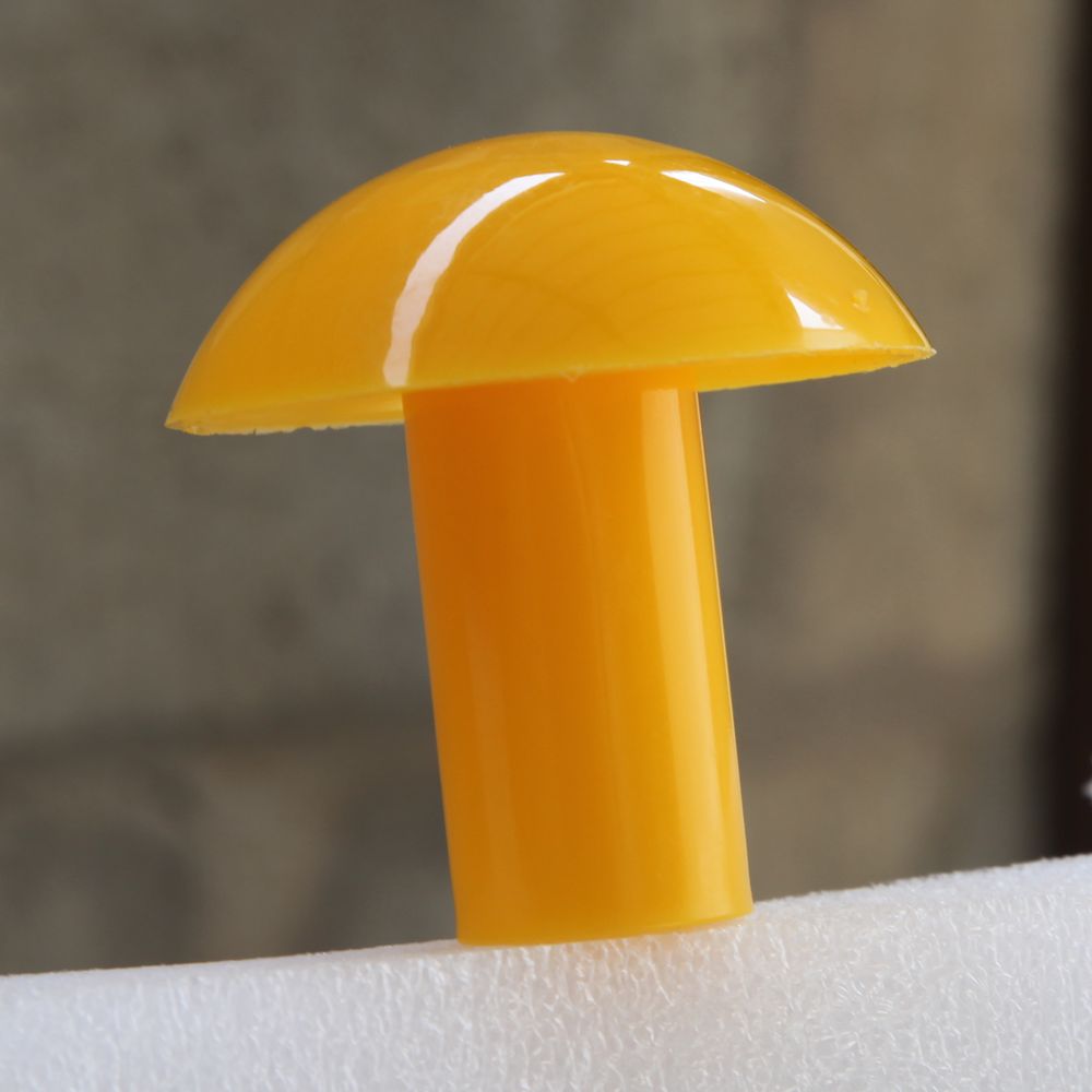 Yellow mushroom-head rebar safety cap